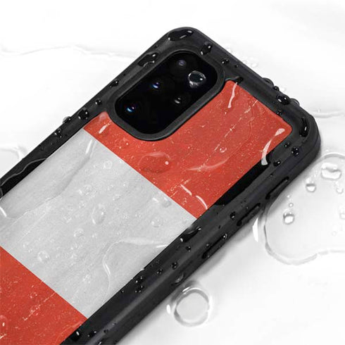 Peru Flag Distressed Galaxy S20 Plus Waterproof Case